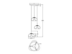 Lámpara Suspendida-Brena - Fabas Luce Lámpara colgante circular de 3 luces - LED regulable de 30 W - Coñac Florón redondo de 35 cm de diámetro Marru00f3n