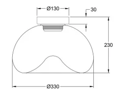 Brena - Lámpara de techo redonda con LED integrado Fabas Luce - Aplique de pared LED regulable de 19 W - Cóncava Transparente Hot