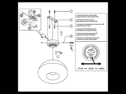 Brena - Lámpara de techo redonda con LED integrado Fabas Luce - Aplique de pared LED regulable de 19 W - Cóncava Transparente Hot
