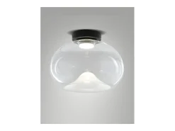 Brena - Lámpara de techo redonda con LED integrado Fabas Luce - Aplique de pared LED regulable de 19 W - Cóncava Transparente Hot