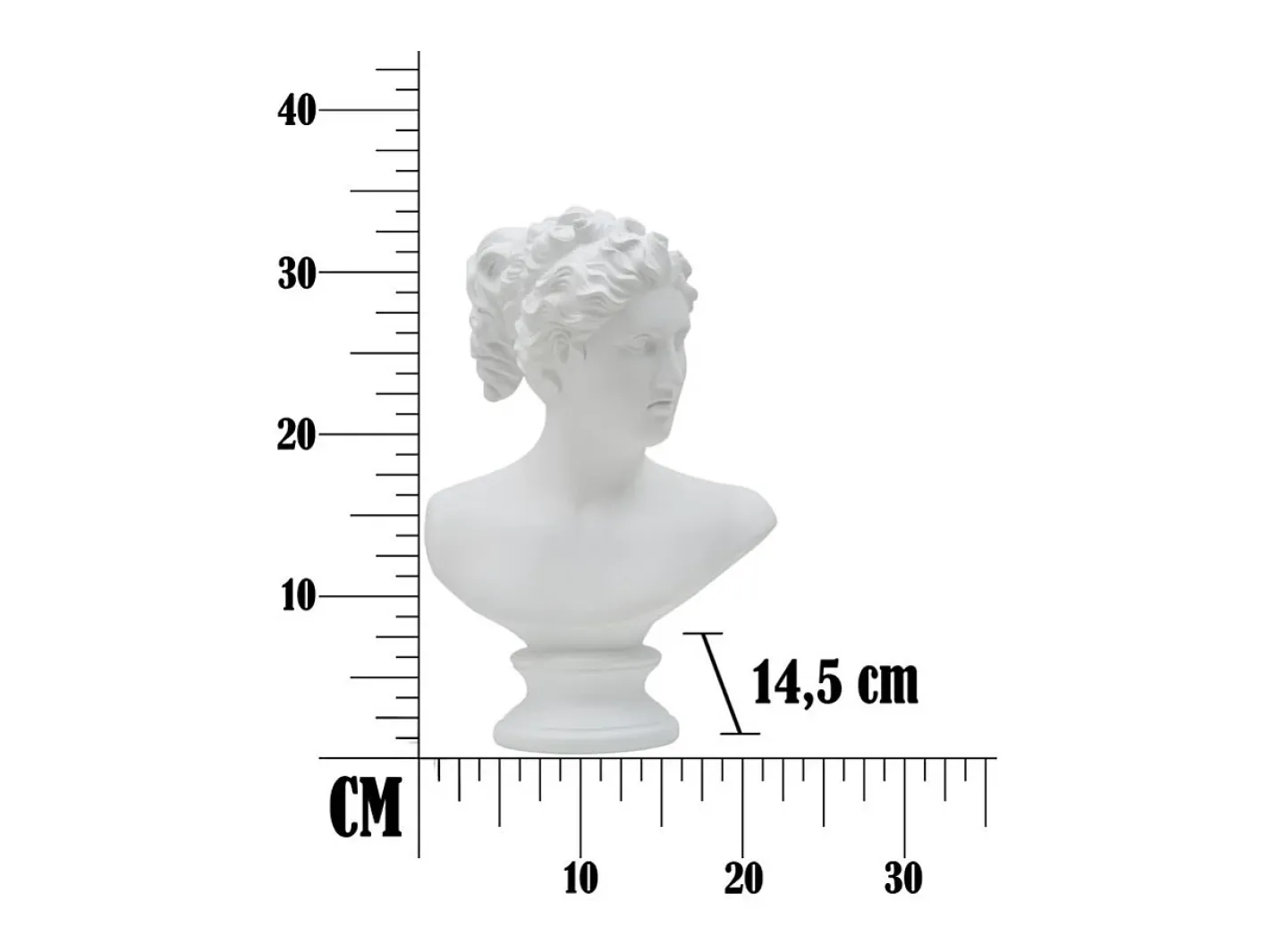 Busto decorativo clásico de mujer en poliresina h34 cm Blanco Online