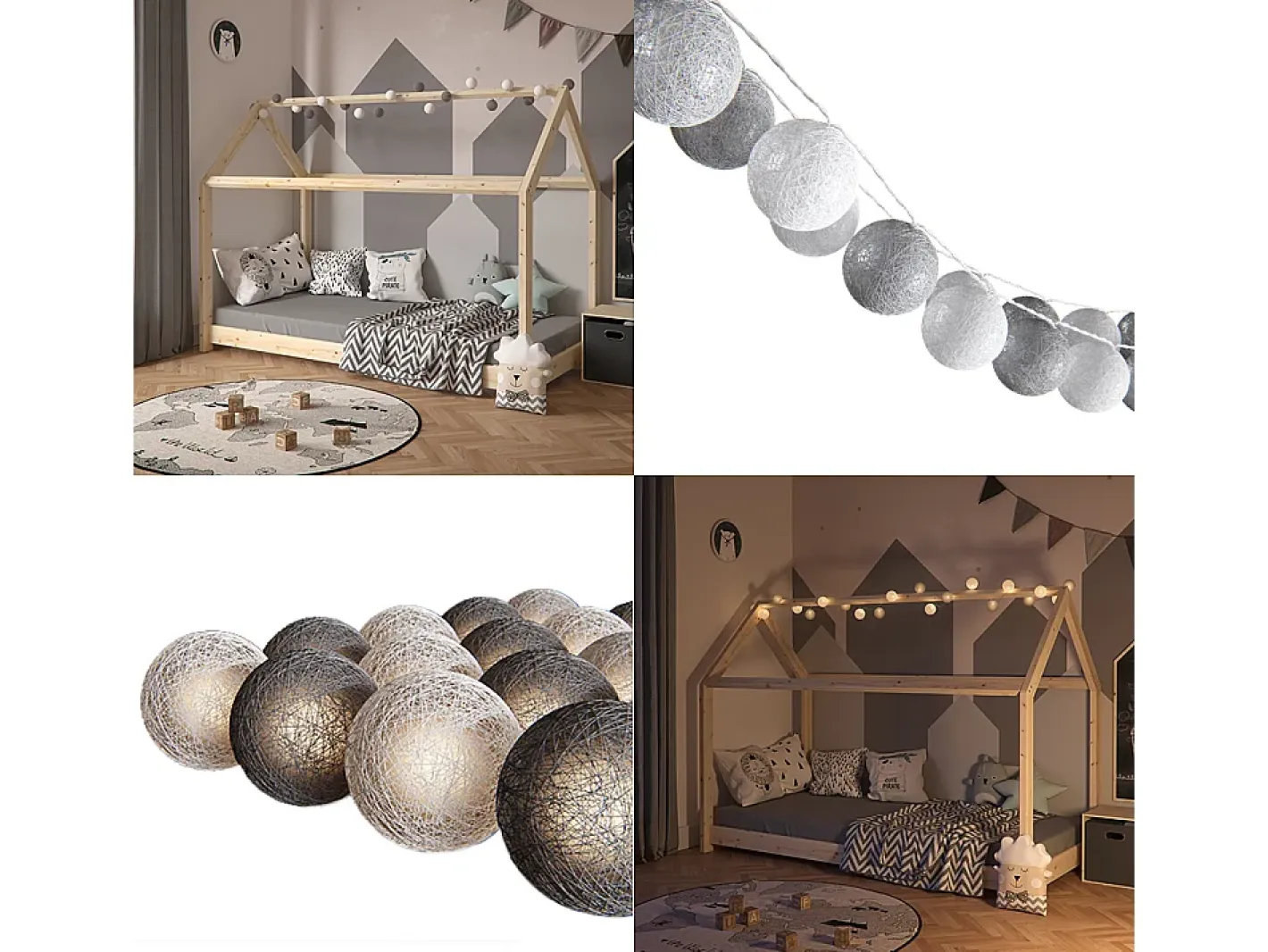 Vicco Guirnalda Luminosa-Cadena de luces 310x310x310 Gris