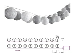 Vicco Guirnalda Luminosa-Cadena de luces 310x310x310 Gris