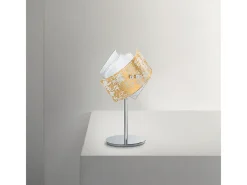 Camilla - Lámpara de mesa hoja de oro 1XE14 max 1X42W IP20 - Lámpara de mesa moderna con base de metal y cristal decorado - Casquillo E27 Dorado