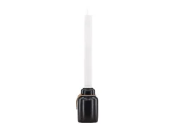 ebuy24 Portavelas Y Vela-Candelabro Ulricehamn con luz LED negra. Negro