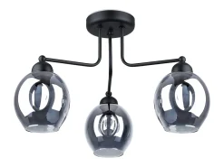 Sollux Lighting Lámpara Suspendida-Candelabros Allivon moderno de acero - 3 fuentes luminosas 3000K - L.54 x A.36 cm - Negro