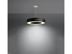 Sollux Lighting Candelabros Astrona slim minimalista de tela/PVC/acero - 5 fuentes luminosas 4000K - L.50 x A.102 cm - Negro Sale