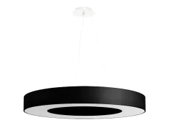 Sollux Lighting Lámpara Suspendida-Candelabros Astrona slim minimalista de tela/PVC/acero - 6 fuentes luminosas 4000K - L.70 x A.102 cm - Negro
