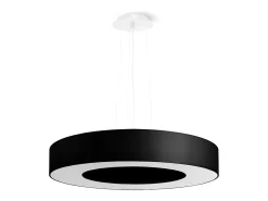 Sollux Lighting Lámpara Suspendida-Candelabros Astrona slim minimalista de tela/PVC/acero - 5 fuentes luminosas 3000K - L.50 x A.102 cm - Negro
