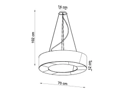 Online Sollux Lighting Candelabros Astrona slim minimalista de tela/PVC/acero - 6 fuentes luminosas 4000K - L.70 x A.102 cm - Blanco