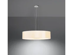 Online Sollux Lighting Candelabros Kalmaris minimalista de tela/vidrio/acero - 5 fuentes luminosas 4000K - L.50 x A.102 cm - Blanco