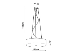 Online Sollux Lighting Candelabros Kalmaris minimalista de tela/vidrio/acero - 5 fuentes luminosas 4000K - L.50 x A.102 cm - Blanco
