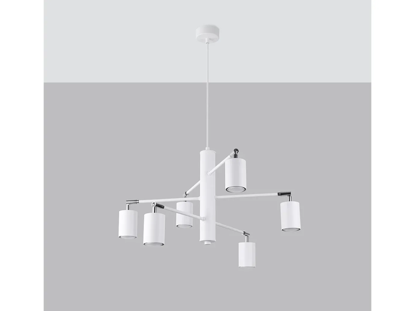 Sollux Lighting Candelabros Lemmi Moderno De Acero - 6 Fuentes Luminosas - L.77 X A.125 Cm - Blanco Clearance