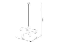 Sollux Lighting Candelabros Lemmi Moderno De Acero - 6 Fuentes Luminosas - L.77 X A.125 Cm - Blanco Clearance