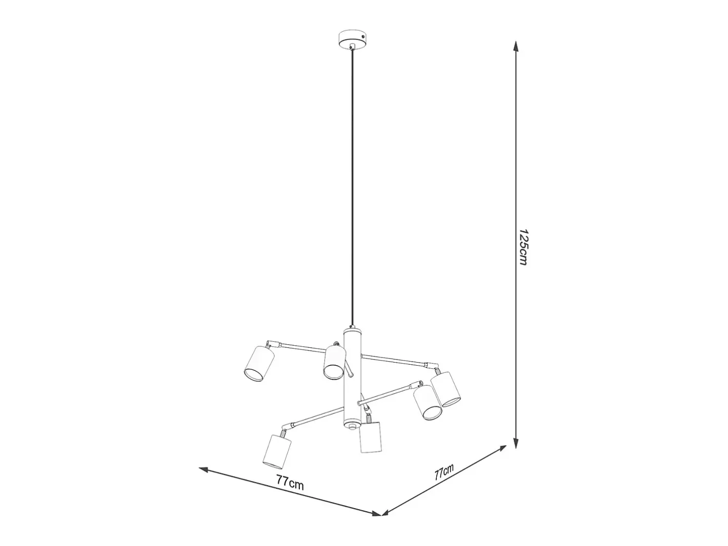 Sollux Lighting Candelabros Lemmi Moderno De Acero - 6 Fuentes Luminosas - L.77 X A.125 Cm - Blanco Clearance