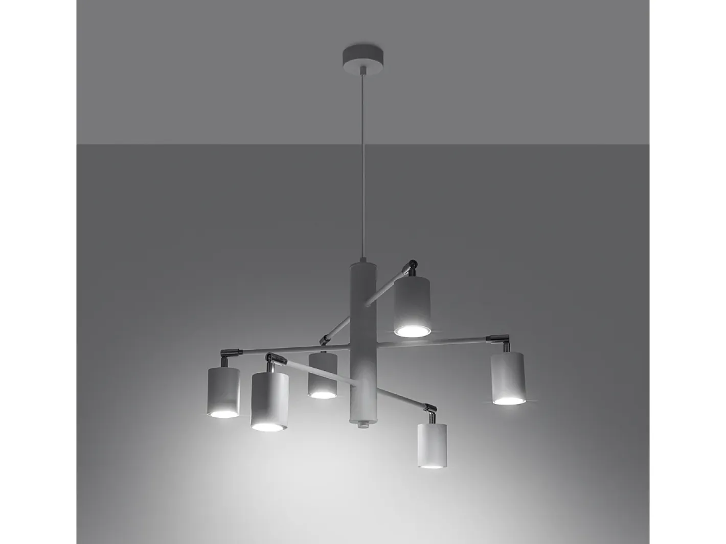 Sollux Lighting Candelabros Lemmi Moderno De Acero - 6 Fuentes Luminosas - L.77 X A.125 Cm - Blanco Clearance