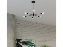 Clearance Sollux Lighting Candelabros Lingoro moderno de acero - 3 fuentes luminosas 4000K - L.61 x A.46 cm - Negro