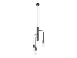 Sollux Lighting Candelabros Luxra desván de acero - 3 fuentes luminosas 3000K - L.25 x A.100 cm - Negro Best