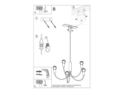 Sollux Lighting Candelabros Minimo moderno de acero - 3 fuentes luminosas 4000K - L.45 x A.100 cm - Negro Hot