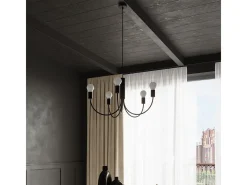 Best Sollux Lighting Candelabros Minimo moderno de acero - 3 fuentes luminosas 3000K - L.45 x A.100 cm - Negro