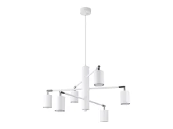 Sollux Lighting Candelabros Torim moderno de acero - 6 fuentes luminosas 4000K - L.77 x A.125 cm - Blanco Clearance