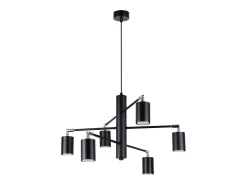 Best Sollux Lighting Candelabros Torim moderno de acero - 6 fuentes luminosas 4000K - L.77 x A.125 cm - Negro