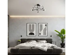 Sollux Lighting Candelabros Varilex industrial de acero - 6 fuentes luminosas 4000K - L.69 x A.29 cm - Negro Outlet