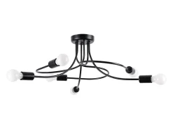 Sollux Lighting Candelabros Varilex industrial de acero - 6 fuentes luminosas 4000K - L.69 x A.29 cm - Negro Outlet
