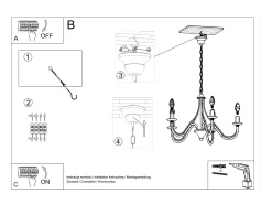 Sale Sollux Lighting Candelabros Vivow moderno de acero - 5 fuentes luminosas 4000K - L.60 x A.80 cm - Blanco