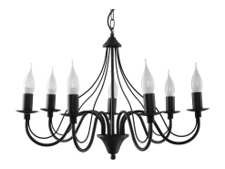Sollux Lighting Lámpara Suspendida-Candelabros Vivow moderno de acero - 7 fuentes luminosas 3000K - L.60 x A.80 cm - Negro