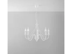 Sollux Lighting Candelabros Vivow moderno de acero - 5 fuentes luminosas 3000K - L.60 x A.80 cm - Blanco Online