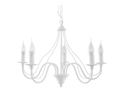 Sollux Lighting Candelabros Vivow moderno de acero - 5 fuentes luminosas 3000K - L.60 x A.80 cm - Blanco Online