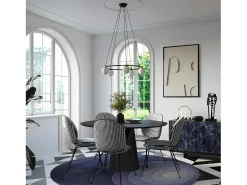 Sollux Lighting Candelabros Yoli Moderno De Acero/Vidrio - 5 Fuentes Luminosas - L.80 X A.98 Cm - Negro Best
