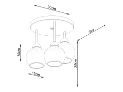 Online Sollux Lighting Candelabros Zelaro moderno de acero - 3 fuentes luminosas 4000K - L.35 x A.35 cm - Negro