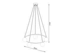 Sollux Lighting Candelabros Zynfi moderno de acero/vidrio - 5 fuentes luminosas 4000K - L.80 x A.98 cm - Negro Online