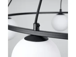 Sollux Lighting Candelabros Zynfi moderno de acero/vidrio - 5 fuentes luminosas 4000K - L.80 x A.98 cm - Negro Online