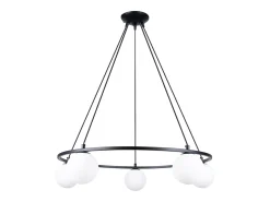 Sollux Lighting Candelabros Zynfi moderno de acero/vidrio - 5 fuentes luminosas 4000K - L.80 x A.98 cm - Negro Online