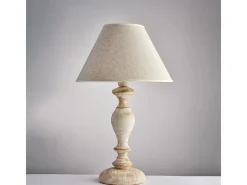 Cascina Lume en madera blanca y gris tórtola 1 luz con pantalla dm.35 H.57 Ø35 BL265-LM-BT Blanco Hot