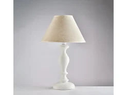 Cascina Lume en madera shabby blanca 1 luz con pantalla dm.35 H.57 Ø35 BL265-LM-BCO Blanco New