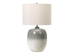 Discount Chalk Farm keramisk bordslampa med trumskärm Gris