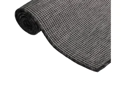 Online Garden Furniture Christiaan Alfombra de exterior de tejido plano 80x250 cm Gris