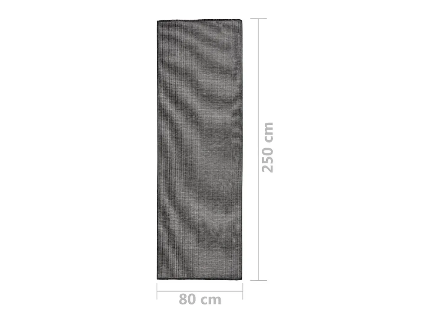 Online Garden Furniture Christiaan Alfombra de exterior de tejido plano 80x250 cm Gris