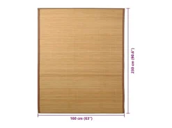 Garden Furniture Claire-Emmanuelle-Rose Alfombra de bambú color natural 160x230 cm Marru00f3n Online
