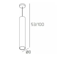 Best Cloud Sospensione Tubo H.50 1 Luce Grigio Gris