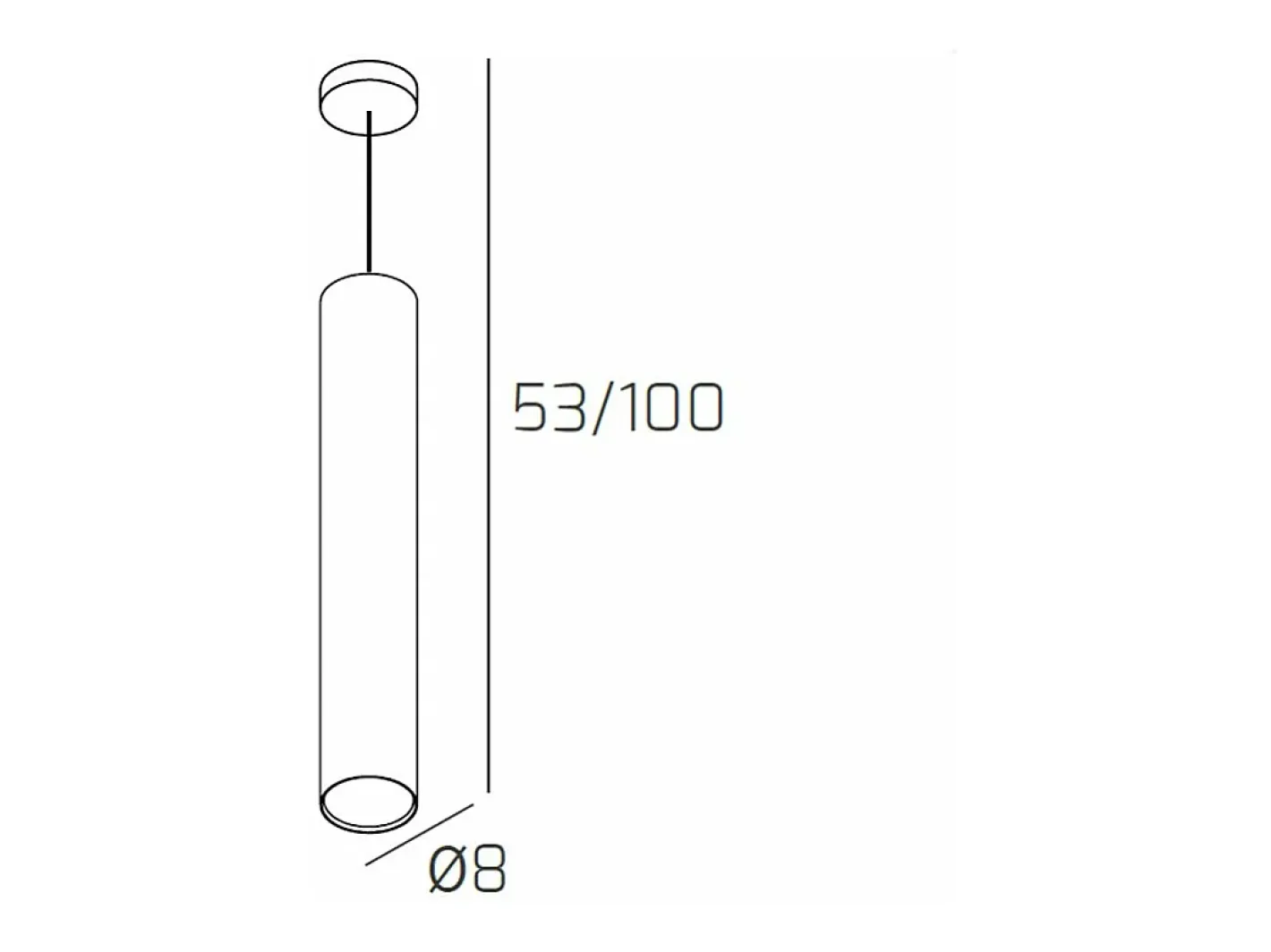 Best Cloud Sospensione Tubo H.50 1 Luce Grigio Gris