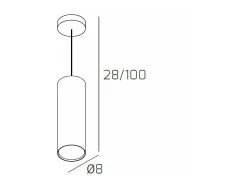 Hot Cloud Sospensione Tubo H.25 1 Luce Bianco Blanco