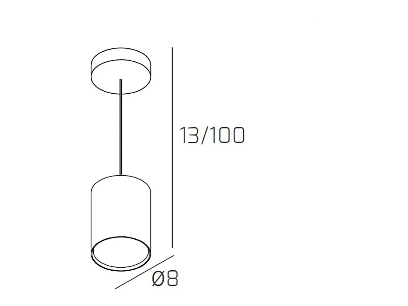 Lámpara Suspendida-Cloud Sospensione Tubo H.10 1 Luce Grigio Gris