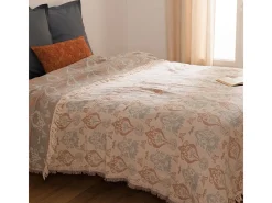 Sale Atmosphera Cobertor con flecos estilo cottage 240 x 260 cm Multicolor