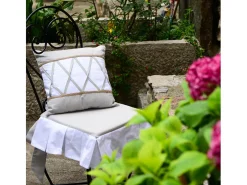 Soleil d'ocre Cojin de silla con volantes 40x40x3 cm AUDE, por Gris Sale