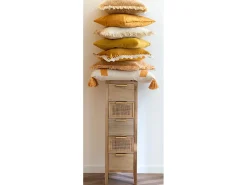 Les Tendances Ropa De Casa-Cojines cuadrados terciopelo algodón ocre 2 uds Fanie 44 x 44 cm Naranja